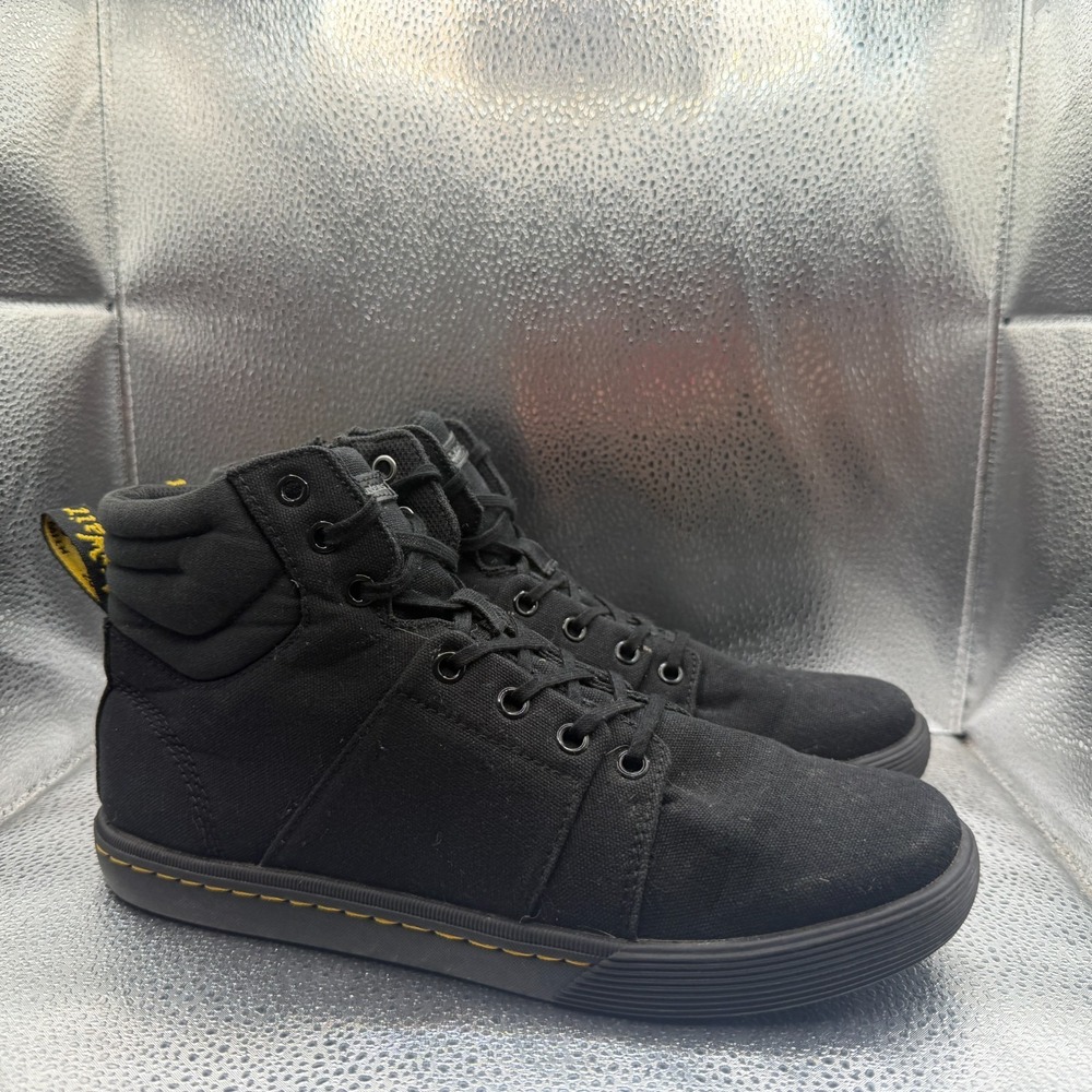 Size 9 Dr. Martens Rozarya High Top Black Canvas Womens Athletic Sneakers NJ004